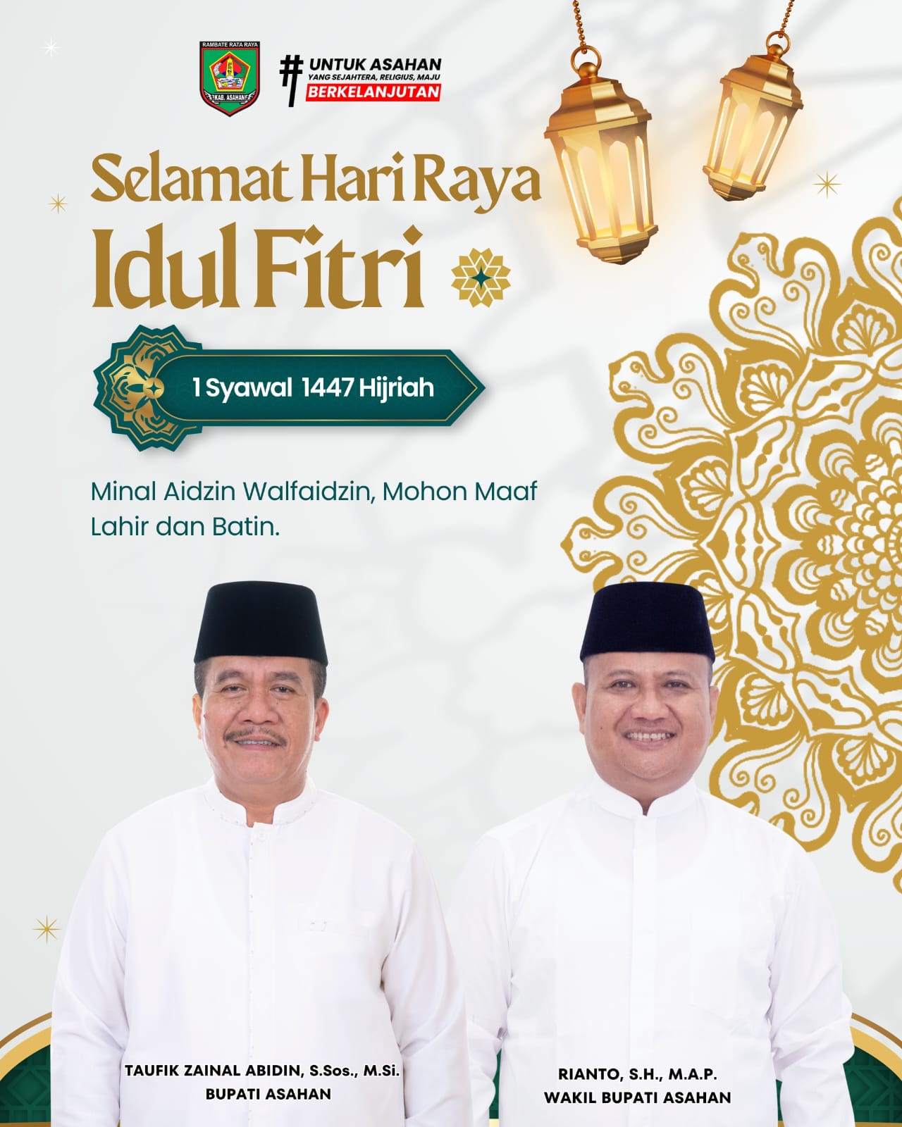 Keluarga Besar Sekretariat DPRD Kabupaten Asahan Mengucapkan Selamat Hari Raya Idul Fitri 1 Syawal 1447 H